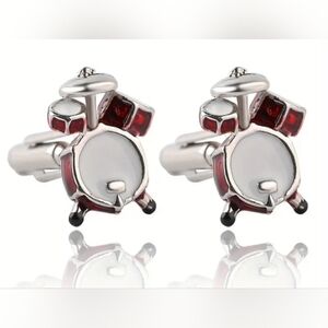 1 Pair Of Simple Style Temperament Men's Band Drum Kit Men's Cufflinks